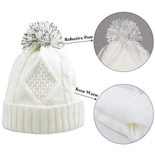 Load image into Gallery viewer, Warm Scarf Glove Hat Beanie Set - Cable Knit Winter Gift Set Pom Cap Touch Screen Glove Long Scarf 3 PCS Set for Women (Cream)