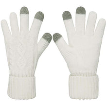 Load image into Gallery viewer, Hat Glove Scarf Set Women, 3 in 1 Beanie Hat and Scarf Winter Set Knit Warm Winter Gift Set for Women Girls (Cream)