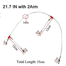 Load image into Gallery viewer, Shaddock Fishing 12pcs/Bags White Nylon Fishing Wire Leader Rigs Trace with Swivels,Snaps,Beads, Arms Fishing Lures Tackle Leader Rigging (21.7inch wirh 2 Arms)