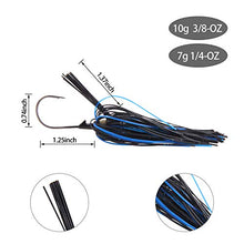 Load image into Gallery viewer, Bass Weedless Football Jig - 6pcs Flipping Jig Silicon Rubber Skirt for Bass Artificial Baits Fishing Lure Kit 1/4oz-3/8oz