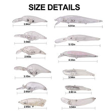 Load image into Gallery viewer, Unpainted Fishing Blank Lures DIY Crankbait Lures Kits, 313Pcs Including Fishing Treble Hooks Set Split Rings Kit Fishing Pliers Scissors DIY Hard Bait Fishing Tackle