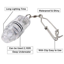 Load image into Gallery viewer, Deep Drop LED Fishing Light with Clip Underwater Fish Attracting Lamp Fishing Lure LED Steady Light 2,100 ft (White)