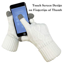 Load image into Gallery viewer, Hat Glove Scarf Set Women, 3 in 1 Beanie Hat and Scarf Winter Set Knit Warm Winter Gift Set for Women Girls (Cream)