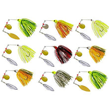 Load image into Gallery viewer, Fishing Spinner Baits Kit - Hard Spinner Lures Multicolor Buzzbait Swimbaits Pike Bass Jig 0.64oz (9pcs Spinner Baits)