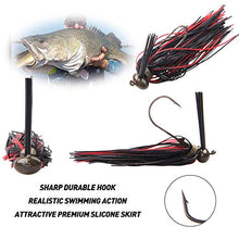 Load image into Gallery viewer, Bass Weedless Football Jig - 6pcs Flipping Jig Silicon Rubber Skirt for Bass Artificial Baits Fishing Lure Kit 1/4oz-3/8oz