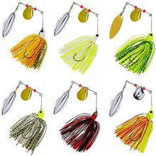 Load image into Gallery viewer, Fishing Spinner Baits Kit - Hard Spinner Lures Multicolor Buzzbait Swimbaits Pike Bass Jig 0.64oz (6pcs Spinner Baits)
