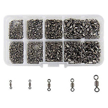 Load image into Gallery viewer, Shaddock Fishing 500pcs/box Size 2 4 6 8 10 Fishing Rolling Swivel High-Strength Stainless Steel Rolling Barrel Swivel Fishing Tackle-30Lb to 97 Lb