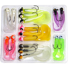 Load image into Gallery viewer, Shaddock Fishing 17 Piece 7 Colors Soft Jig Heads Hooks Kit