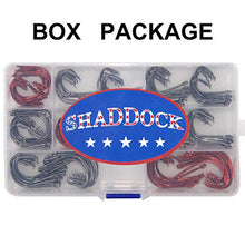 Load image into Gallery viewer, Shaddock Fishing 160pcs/box 7381 Offset Sport Circle Hooks Black High Carbon Steel Octopus Fishing Hooks-Size:1-5/0
