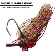 Load image into Gallery viewer, Bass Weedless Football Jig - 6pcs Flipping Jig Silicon Rubber Skirt for Bass Artificial Baits Fishing Lure Kit 1/4oz-3/8oz