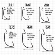 Load image into Gallery viewer, Bass Fishing Worm Hooks Set, 120pcs 3X Offset Fishing Hooks Bass High Carbon Steel Worm Bait Hooks Jig Fish Hooks for Bass Trout Saltwater Freshwater Fishing Tackle Accessories