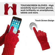 Load image into Gallery viewer, Warm Scarf Glove Hat Beanie Set - Cable Knit Winter Gift Set Pom Cap Touch Screen Glove Long Scarf 3 PCS Set for Women