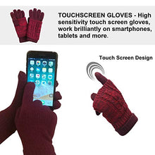 Load image into Gallery viewer, Warm Scarf Glove Hat Beanie Set - Cable Knit Winter Gift Set Pom Cap Touch Screen Glove Long Scarf 3 PCS Set for Women