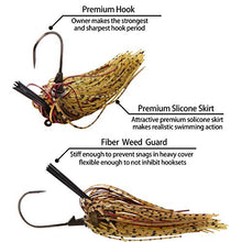 Load image into Gallery viewer, Bass Weedless Football Jig - 6pcs Flipping Jig Silicon Rubber Skirt for Bass Artificial Baits Fishing Lure Kit 1/4oz-3/8oz