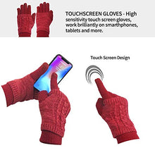 Load image into Gallery viewer, Warm Scarf Glove Hat Beanie Set - Cable Knit Winter Gift Set Pom Cap Touch Screen Glove Long Scarf 3 PCS Set for Women