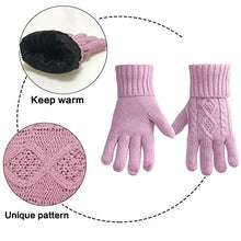 Load image into Gallery viewer, Hat Glove Scarf Set Women, 3 in 1 Beanie Hat and Scarf Winter Set Knit Warm Winter Gift Set for Women Girls (Pink)