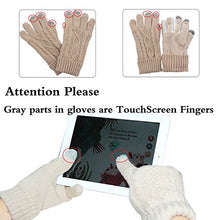 Load image into Gallery viewer, Hat Glove Scarf Set Women, 3 in 1 Beanie Hat and Scarf Winter Set Knit Warm Winter Gift Set for Women Girls (Beige)