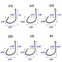 Load image into Gallery viewer, Shaddock Fishing 160pcs/box 7381 Offset Sport Circle Hooks Black High Carbon Steel Octopus Fishing Hooks-Size:1-5/0
