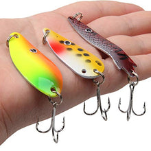 Load image into Gallery viewer, Shaddock Fishing Spoons Metal Lures, 30pcs Colorful Casting Fishing Spinner Baits Trout Trolling Spoon Fishing Lures Sharp Treble Hooks Tackle Kit
