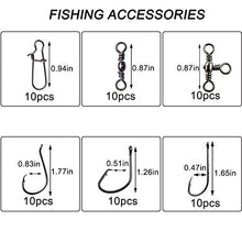 Load image into Gallery viewer, Saltwater Surf Fishing Tackle Kit -138pcs Leader Rigs Saltwater Lures Spoon Sinker Weights Floats Hooks Swivel Beach Fishing Gear
