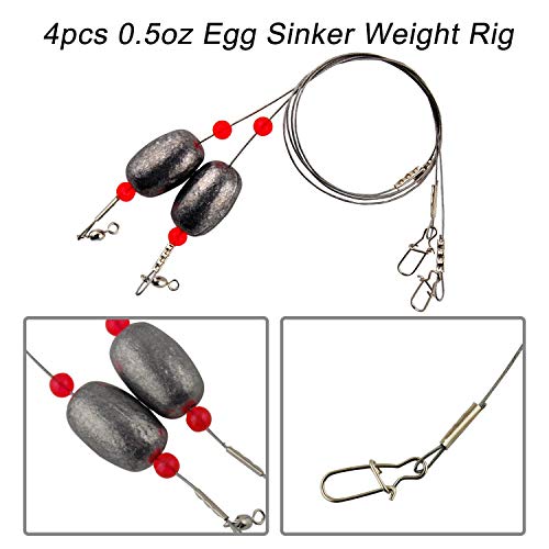 Stellar Snapper Sinker 6 Ounce (2 Pack) Fishing Rig with 6/0 Circle Hook  and Egg Weight, Fishing Sinkers for Saltwater Freshwater, Fishing Gear  Tackle 
