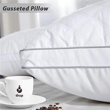 Load image into Gallery viewer, Gusseted Bed Pillow for Sleeping,Cotton Hotel Pillow Queen Pillows Set of 2 Polyester Pillows for Side Sleepers, Fluffy and Soft(Queen,20&quot; x 30&quot;)
