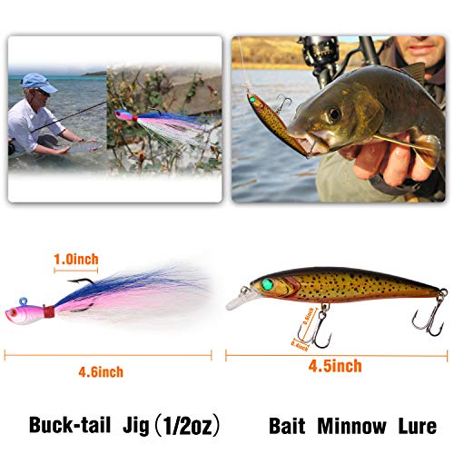 Surf Fishing Tackle - Saltwater Fishing Lures Baits Set with Sharp