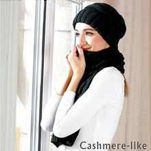 Load image into Gallery viewer, Hat Glove Scarf Set Women, 3 in 1 Beanie Hat and Scarf Winter Set Knit Warm Winter Gift Set for Women Girls (Deep Green)
