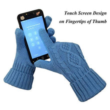 Load image into Gallery viewer, Hat Glove Scarf Set Women, 3 in 1 Beanie Hat and Scarf Winter Set Knit Warm Winter Gift Set for Women Girls (Sky Blue)
