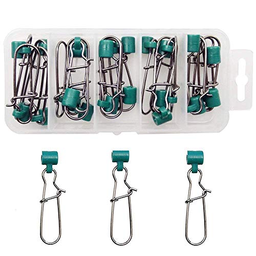 Heavy Duty Sinker Slides Duo Lock Snaps 25pcs/Box High-Strength Fishing Line Sinker Slider Swivel Snap Tackle Box Kit -Test: 220LB