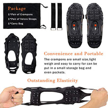 Load image into Gallery viewer, Shaddock Fishing Ice Cleats for Shoes and Boots, Ice Snow Traction Cleats Crampons for Men Women Kids Winter Walking on Ice and Snow Anti Slip Overshoe Stretch Footwear (Size L)
