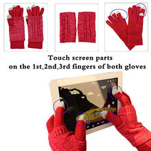 Load image into Gallery viewer, Hat Glove Scarf Set Women, 3 in 1 Beanie Hat and Scarf Winter Set Knit Warm Winter Gift Set for Women Girls (Wine Red)
