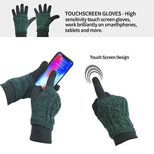 Load image into Gallery viewer, Hat Glove Scarf Set Women, 3 in 1 Beanie Hat and Scarf Winter Set Knit Warm Winter Gift Set for Women Girls (Deep Green)
