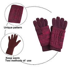 Load image into Gallery viewer, Warm Scarf Glove Hat Beanie Set - Cable Knit Winter Gift Set Pom Cap Touch Screen Glove Long Scarf 3 PCS Set for Women

