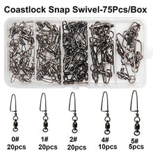 Load image into Gallery viewer, Easy Catch 10 Pack High-Strength Fishing Ball Bearing Swivel with Coastlock Snap, Strong Welded Ring for Saltwater Fishing-18Lb to 350Lb (100% Copper+Stainless Steel)(Size 3+3 (60lb) 10Pack)
