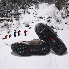 Load image into Gallery viewer, Shaddock Fishing Ice Cleats for Shoes and Boots, Ice Snow Traction Cleats Crampons for Men Women Kids Winter Walking on Ice and Snow Anti Slip Overshoe Stretch Footwear (Size L)
