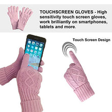 Load image into Gallery viewer, Hat Glove Scarf Set Women, 3 in 1 Beanie Hat and Scarf Winter Set Knit Warm Winter Gift Set for Women Girls (Pink)
