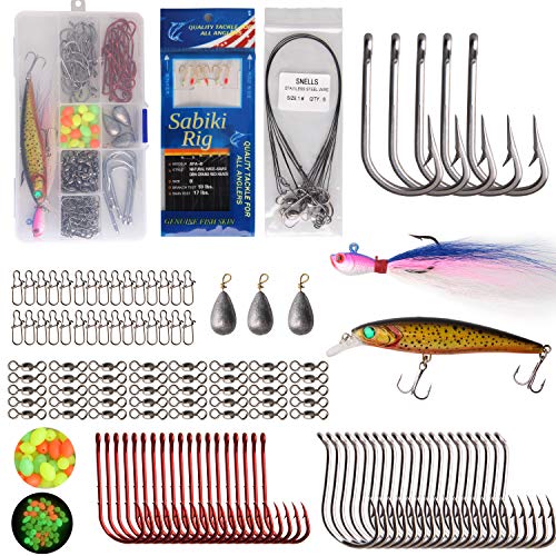 Lot 5 Surf Fishing Lures Lead Head Jigs Minnow Paddle Tails Eel Lures with  Box