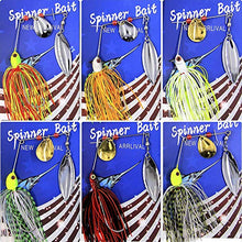 Load image into Gallery viewer, Fishing Spinner Baits Kit - Hard Spinner Lures Multicolor Buzzbait Swimbaits Pike Bass Jig 0.64oz (6pcs Spinner Baits)
